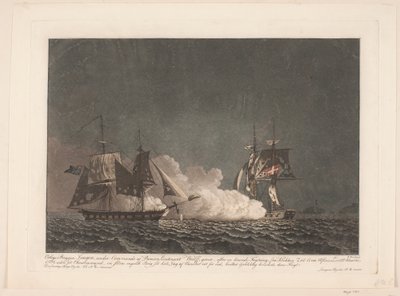 The Battle between the Brig Lougen and an English Brig, March 14, 1808 by Niels Truslew