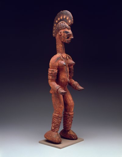 Standing female figure, late 19th to 20th century by Nigerian Nigerian
