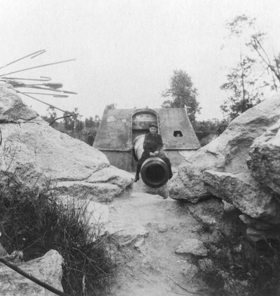 Langer Max, German Rail Mounted Siege Gun, Moere, Near Ostend, Belgium, World War I by Nightingale and Co
