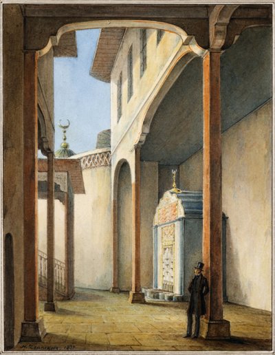 Poet Alexander Pushkin in the Palace of Bahçesaray by Nikanor Grigoryevich Chernetsov