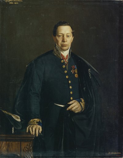 Portrait of the artist Pyotr Basin 1794-1881 by Nikanor Leontievich Tiutriumov