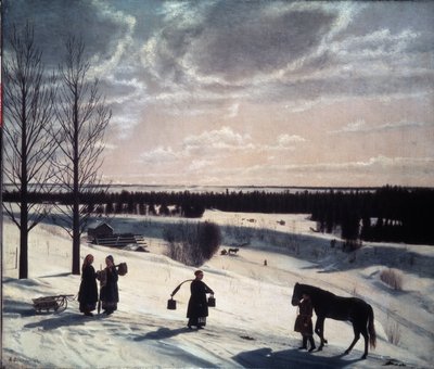 Winter Scene, Russian Winter by Nikifor Stepanovich Krylov