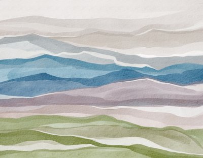 Abstract Watercolor Mountains by Nikita Jariwala
