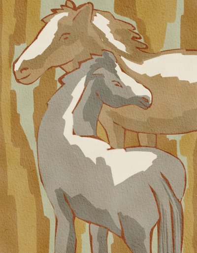 Calm Horse Family by Nikita Jariwala