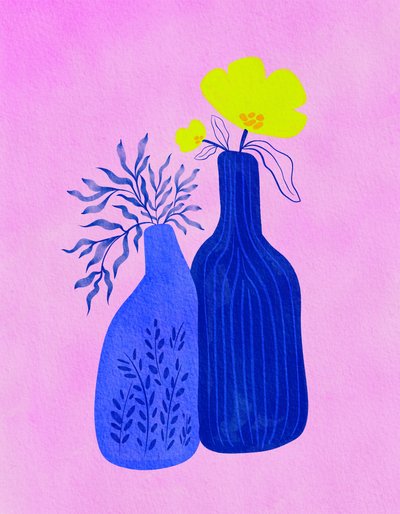 Colorful Floral Vases by Nikita Jariwala