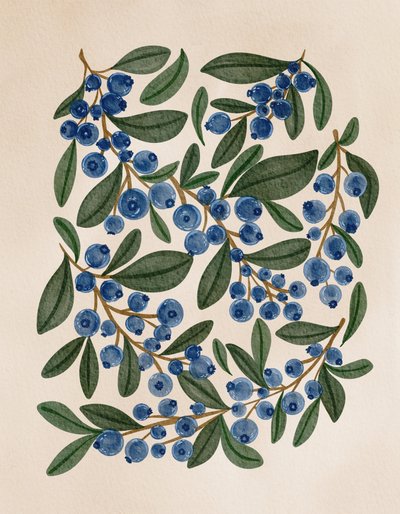 Fresh Blueberry Sprigs by Nikita Jariwala