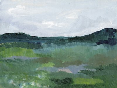 Green Abstract Landscape by Nikita Jariwala
