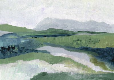 Misty Green Landscape by Nikita Jariwala