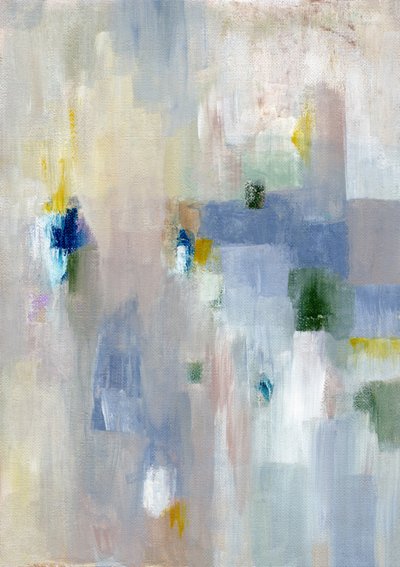 Subtle Blue Yellow Abstract by Nikita Jariwala