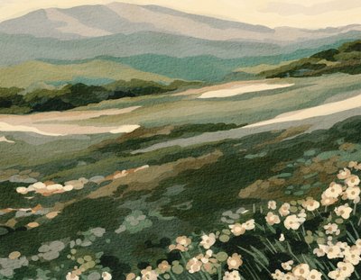 Wildflower Mountain Landscape by Nikita Jariwala