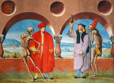 Death, Lawyer and Doctor from the Dance of Death Cycle by Albrecht Kauw by Niklaus Manuel