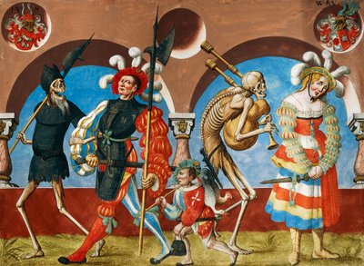 Death, Mercenary and Prostitute from the Dance of Death Cycle by Albrecht Kauw by Niklaus Manuel