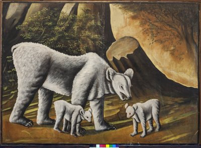 A She-bear with Baby Bears by Niko Pirosmanashvili
