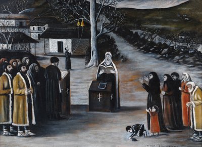 Divine Service in the Village by Niko Pirosmani