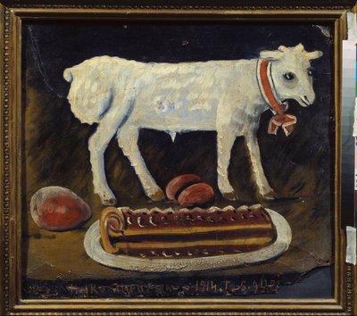 The Paschal Lamb (Still Life with Traditional Foods of the Liturgical Feast) by Niko Pirosmani