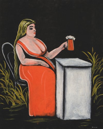 Woman with a Mug of Beer by Niko Pirosmani