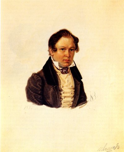 Portrait of Decembrist Vasily Ivashev by Nikolai Alexandrovich Bestuzhev