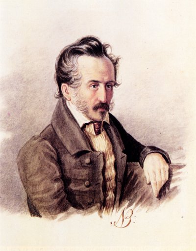 Portrait of Decembrist count Sergey Volkonsky by Nikolai Alexandrovich Bestuzhev