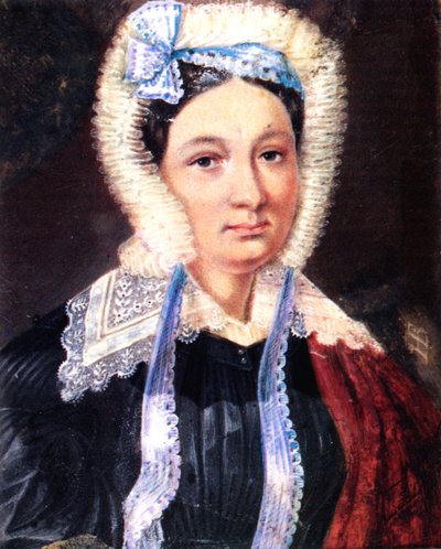 Portrait of Maria Kazimirovna Yushnevskaya, wife of Decembrist Alexander Yushnevsky by Nikolai Alexandrovich Bestuzhev