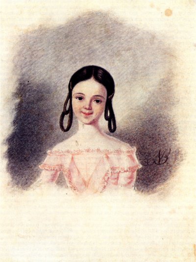 Portrait of Sofia Muravyova, Daughter of Decembrist Nikita Muravyov by Nikolai Alexandrovich Bestuzhev