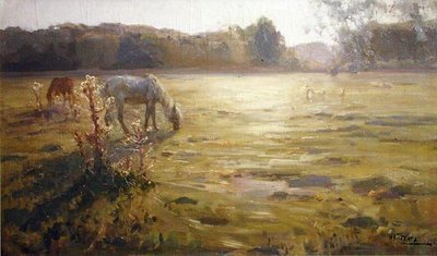 Horse in a Meadow by Nikolai Alexandrovich Klodt