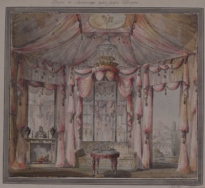 Interior Design for the Boudoir in the Count Bezborodko House in Moscow by Nikolai Alexandrovich Lvov