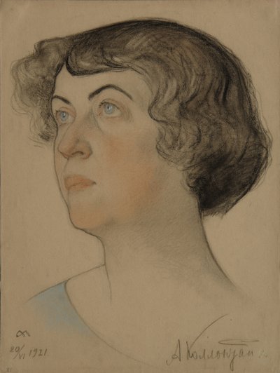 Portrait of Alexandra Mikhailovna Kollontai 1872-1952, 1921 by Nikolai Andreevich Andreev