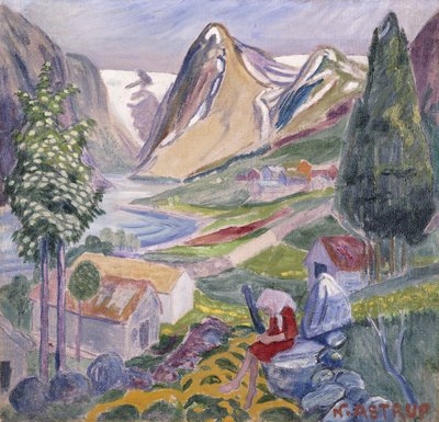 Kari at Sunde by Nikolai Astrup