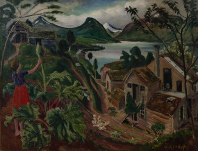 Rhubarb and Young Girl at Sandalstrand by Nikolai Astrup