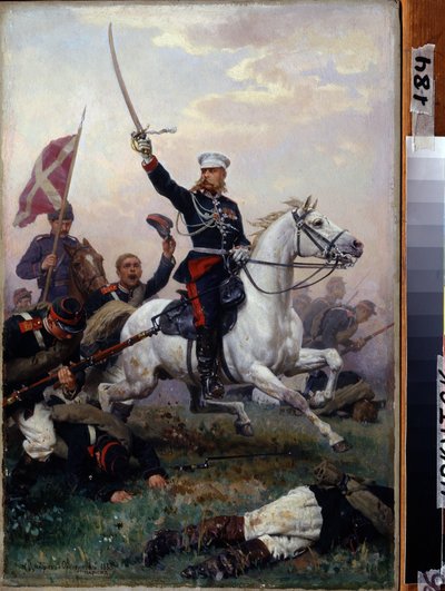 General Mikhail F. Skobelev on Horseback at the Battle of Shipka Pass in 1877 by Nikolai Dmitrievich Dmitriev Orenburgsky