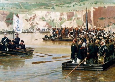 The Russians Crossing the Danube at Svishtov in June 1877 by Nikolai Dmitrievich Dmitriev Orenburgsky