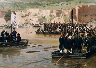 The Russians Crossing the Danube at Svishtov in June 1877 by Nikolai Dmitrievich Dmitriev Orenburgsky