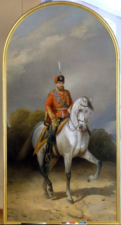 Portrait of the Emperor Alexander III in the Uniform of the Hussar Regiment of the Leib Guard by Nikolai Egorevich Sverchkov