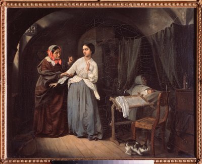 The Seduction, Procuress by Nikolai Gustavovich Schilder