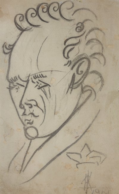 Portrait of the Poet Vasili Kamensky, 1913 by Nikolai Ivanovich Kulbin