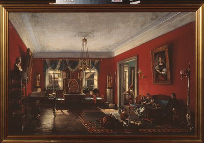 The Drawing Room in the Nashchokin House in Moscow by Nikolai Ivanovich Podlyuchnikov