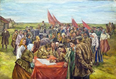 The signing the government bonds, Mid of 1930s by Nikolai Ivanovich Shestakov