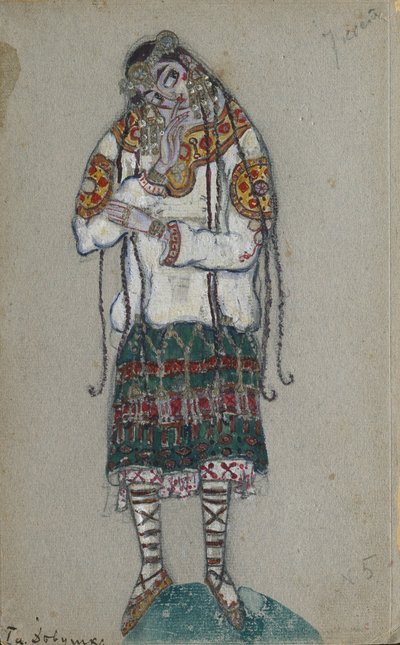 The Girl. Costume Design for the Ballet The Rite of Spring by I. Stravinsky by Nikolai Konstantinowitsch Roerich