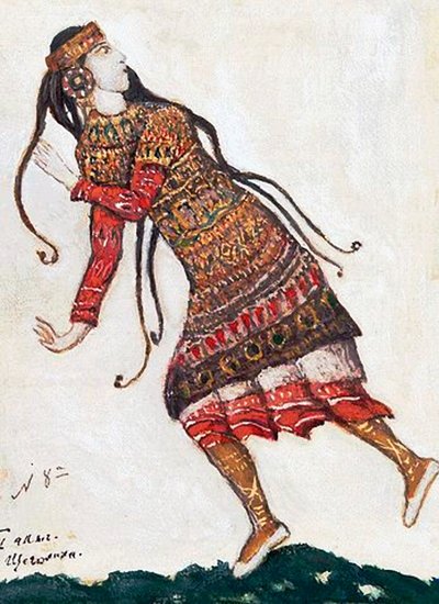 Ultrafashionable Lady. Costume Design for the Ballet The Rite of Spring by I. Stravinsky by Nikolai Konstantinowitsch Roerich