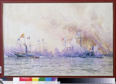 Arrival of the French Squadron in Krondstadt on 1893 by Nikolai Nikolaevich Gritsenko