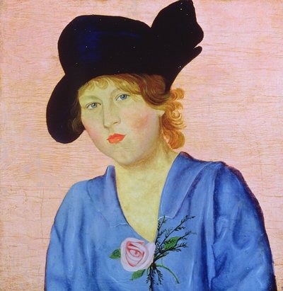 Portrait of a Woman in Blue by Nikolai Nikolaevich Popov