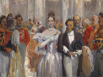 Alexander Pushkin with his wife at the ball by Nikolai Pavlovich Ulyanov