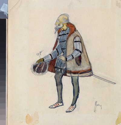 Costume Design for the Theatre Play The Miserly Knight by A. Pushkin by Nikolai Pavlovich Ulyanov