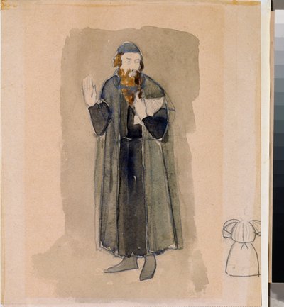 Costume Design for the Theatre Play The Miserly Knight by A. Pushkin by Nikolai Pavlovich Ulyanov