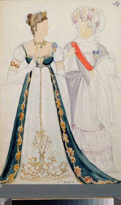 Costume Design for the Opera Eugene Onegin by P Tchaikovsky - Work by Nikolai Pavlovich Ulyanov by Nikolai Pavlovich Ulyanov