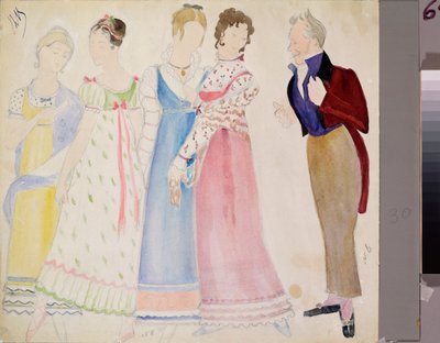 Costume Design for the opera Eugene Onegin by P. Tchaikovsky by Nikolai Pavlovich Ulyanov