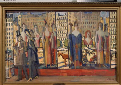 Paris Shop Windows - Painting by Nikolai Pavlovich Ulyanov by Nikolai Pavlovich Ulyanov