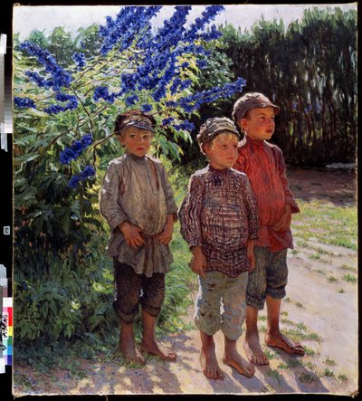 Peasant Boys. Painting by Nikolai Petrovich Bogdanov Belsky by Nikolai Petrovich Bogdanov Belsky