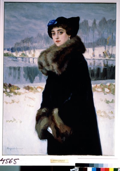 Portrait of the Ballet Dancer Lyudmila Mesaksudi Barash. Painting by Nikolai Petrovich Bogdanov Belsky by Nikolai Petrovich Bogdanov Belsky