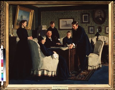 The Family Accounts. Painting by Nikolai Vasilyevich Nevrev (1830-1904) by Nikolai Vasilievich Nevrev